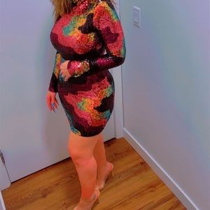 Full Multi Sequin Dress